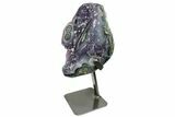 Amethyst Geode Section on Metal Stand - Purple Crystals #171821-3